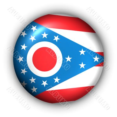 Round Button USA State Flag of Ohio