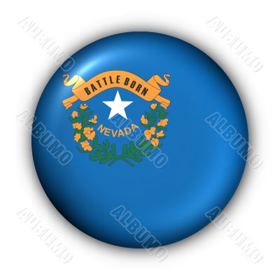 Round Button USA State Flag of Nevada
