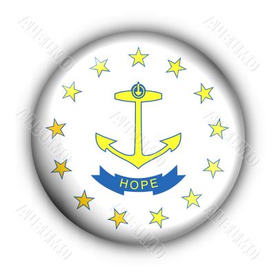 Round Button USA State Flag of Rhode Island