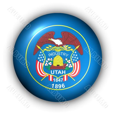 Round Button USA State Flag of Utah