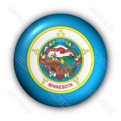 Round Button USA State Flag of Minnesota