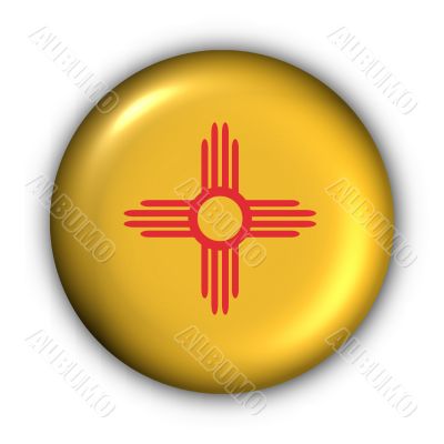 Round Button USA State Flag of New Mexico