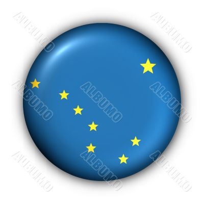 Round Button USA State Flag of Alaska