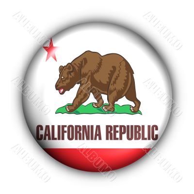 Round Button USA State Flag of California Round Button USA State Flag of California