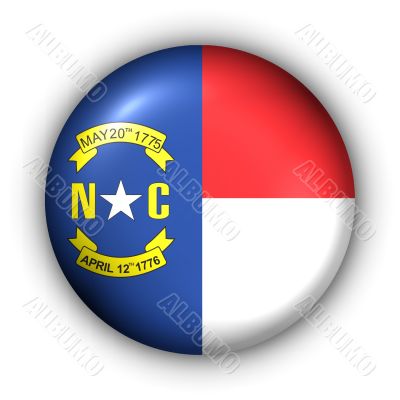 Round Button USA State Flag of North Carolina