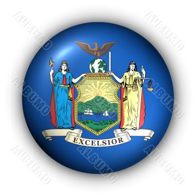 Round Button USA State Flag of New York Round Button USA State Flag of New York