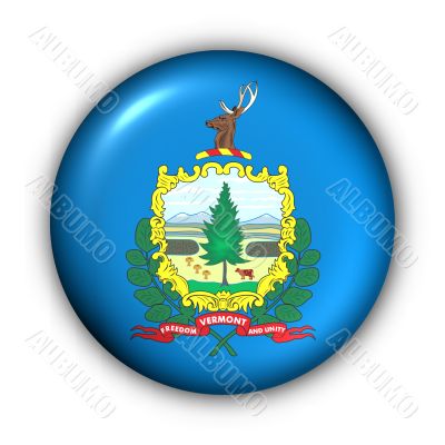 Round Button USA State Flag of Vermont