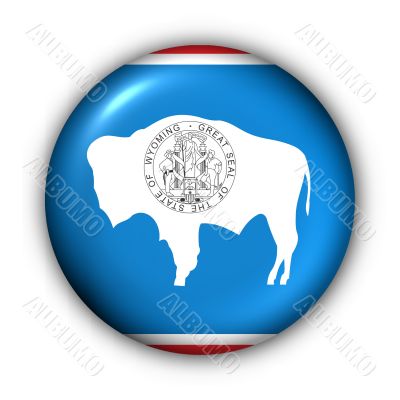 Round Button USA State Flag of Wyoming