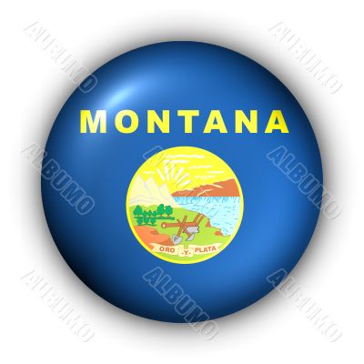 Round Button USA State Flag of Montana