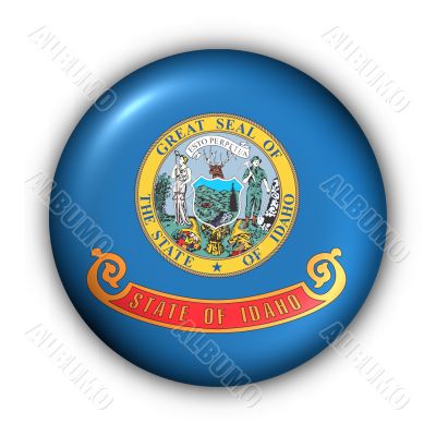 Round Button USA State Flag of Idaho