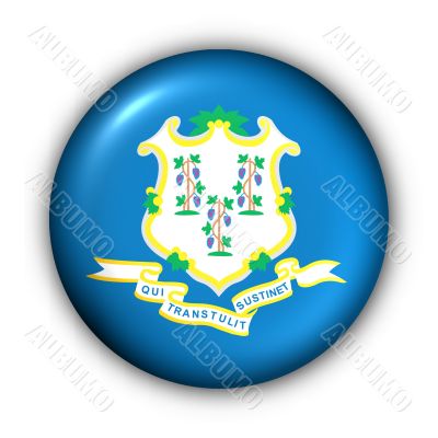 Round Button USA State Flag of Connecticut Round Button USA State Flag of Connecticut