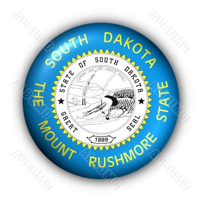 Round Button USA State Flag of South Dakota Round Button USA State Flag of South Dakota