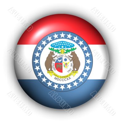 Round Button USA State Flag of Missouri