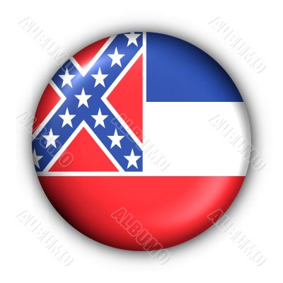 Round Button USA State Flag of Mississippi Round Button USA State Flag of Mississippi