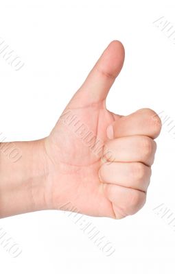 Man`s hand with gesture