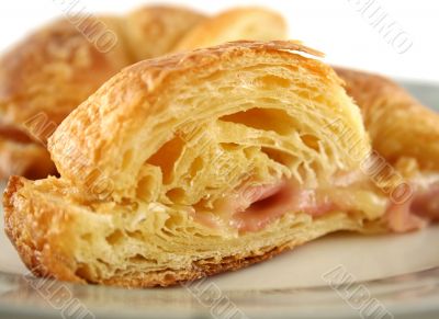 Melted Cheese And Ham Croissant