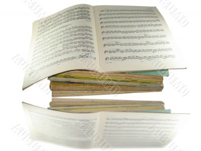 Close-up musical notes books