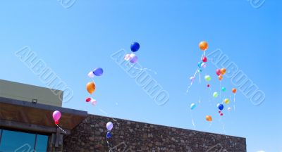 Balloons in Blue Sky