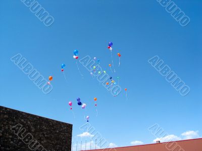 Balloons in Blue Sky