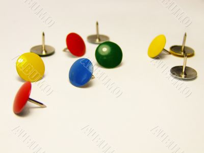 Coloured Buttons On A White Backround