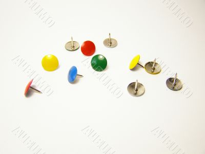 Coloured Buttons On A White Backround