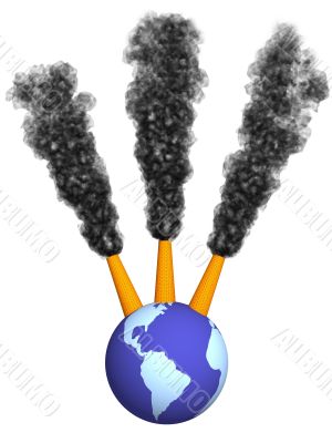 Environmental contamination - three smoking pipes