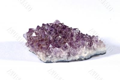 Violet crystals set on white