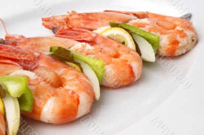 large shrimps with vegeables