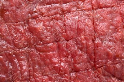 raw red beef steak