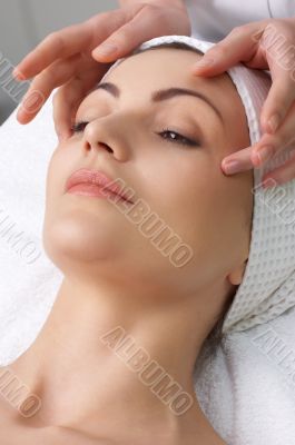 beauty salon series. facial massage