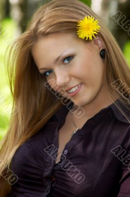 girl with dandelion