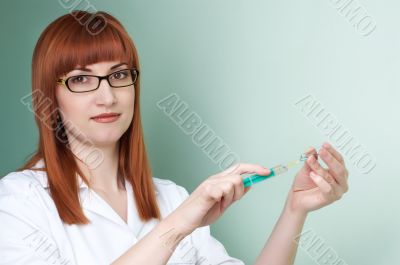 filling the syringe