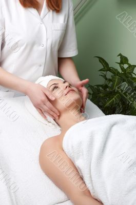 beauty salon series. facial massage