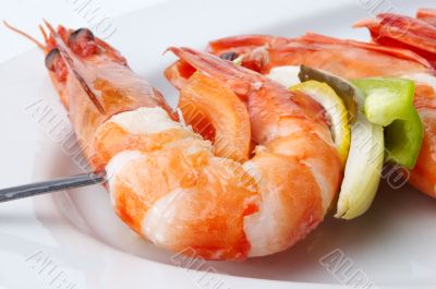 large shrimps with vegeables