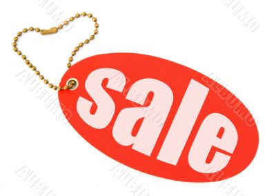 Sale tag on white
