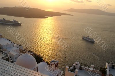 Sunset on a greek island santorini Sunset on a greek island santorini