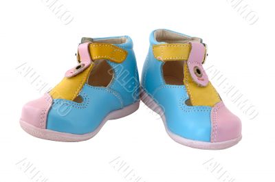 Baby`s summer leather boots.