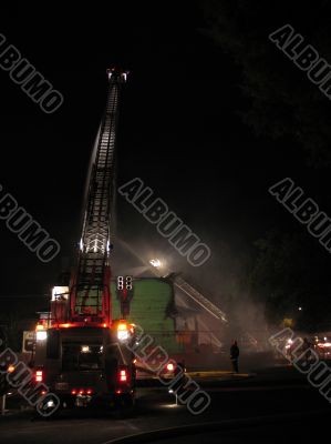 fire truck at night