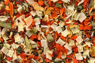 Dried vegetables background