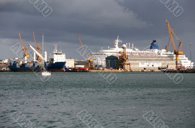 Port in Barcelona