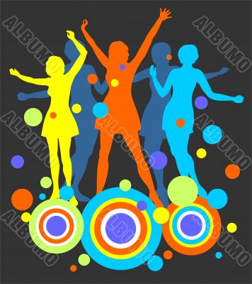 girls and abstract pattern girls and abstract pattern