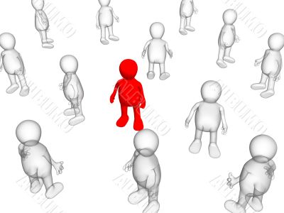 The concept - loneliness among crowd The concept - loneliness among crowd