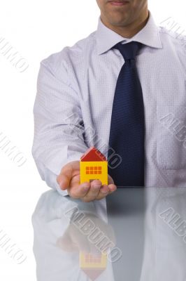 businessman selling a house