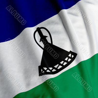 Lesotho Flag Closeup