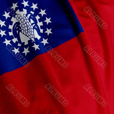 Myanmar Flag Closeup
