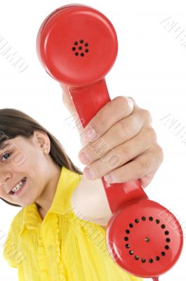 Girl with telephone Girl with telephone