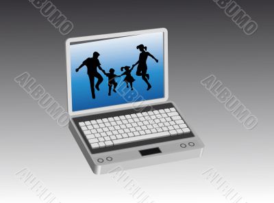 Family in the computer Family in the computer