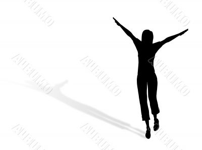 Jumping woman silhouette Jumping woman silhouette
