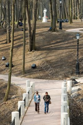 Girls in a park pavilion