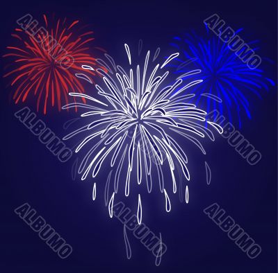 Fireworks Blue Background